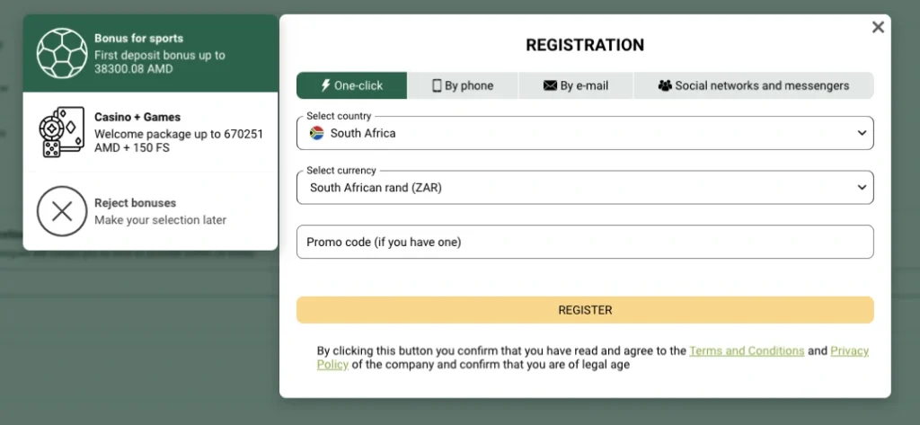GreenBet Registration Process